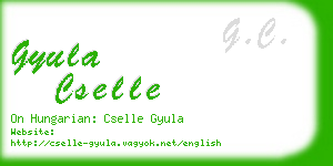 gyula cselle business card